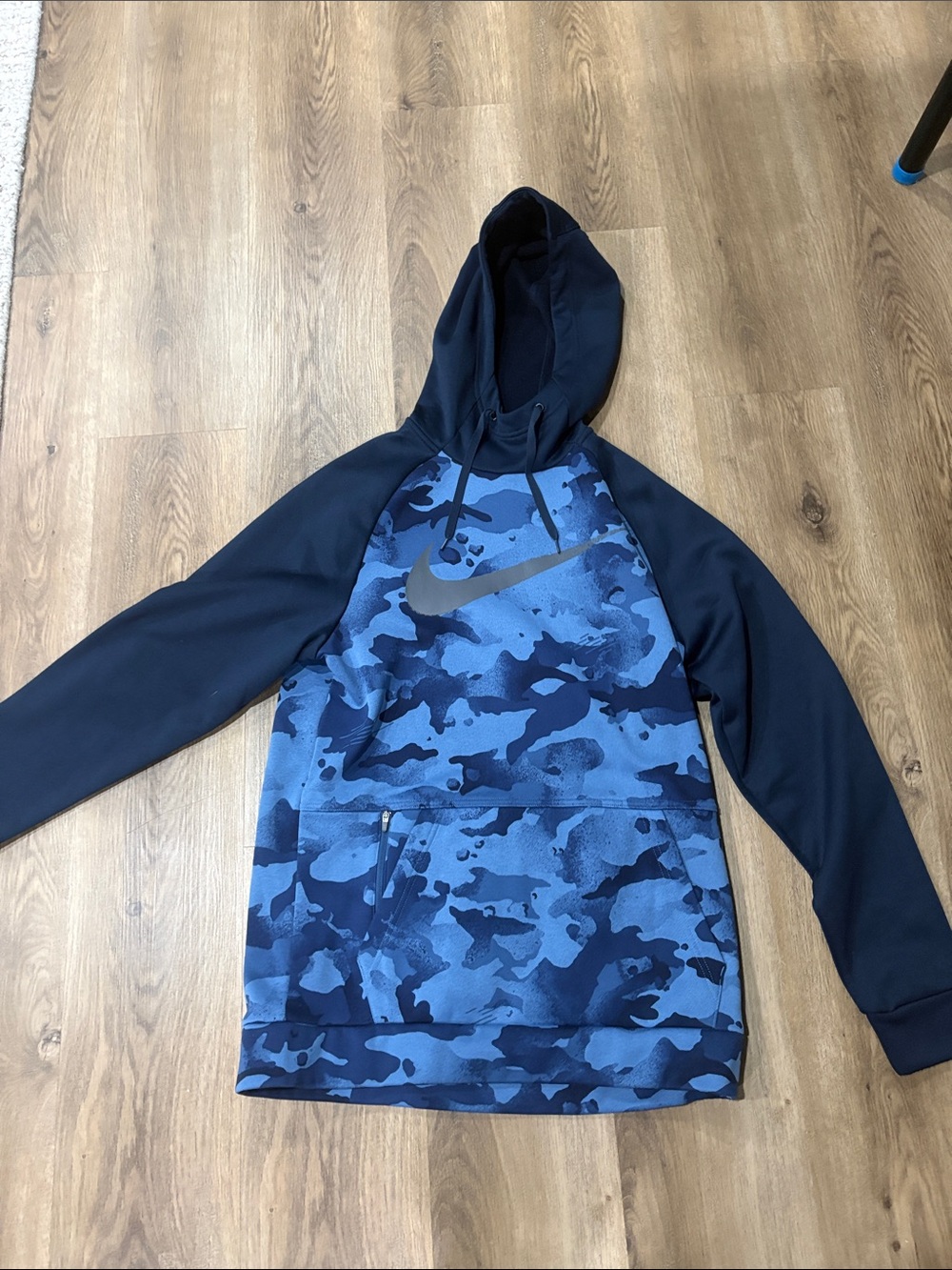 Nike Navy and Blue Camo Hoodie